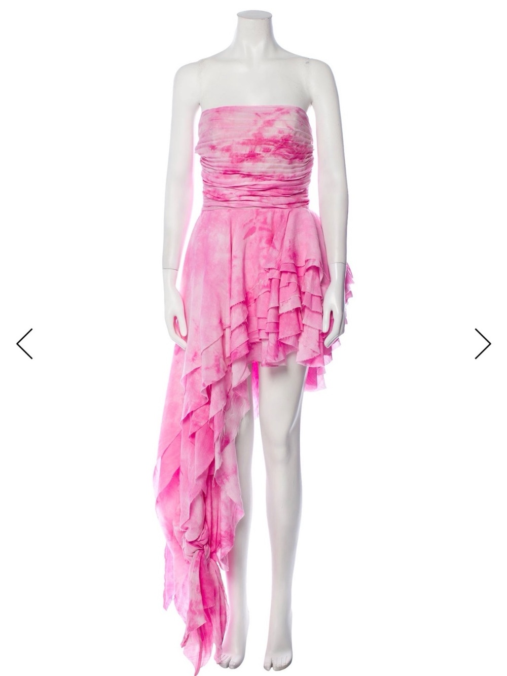 Strapless Pink Ruffled Dress